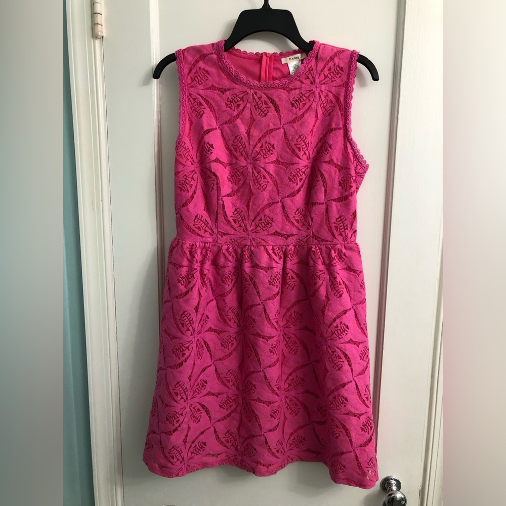 Esley size medium lace pink sleeveless a line dress